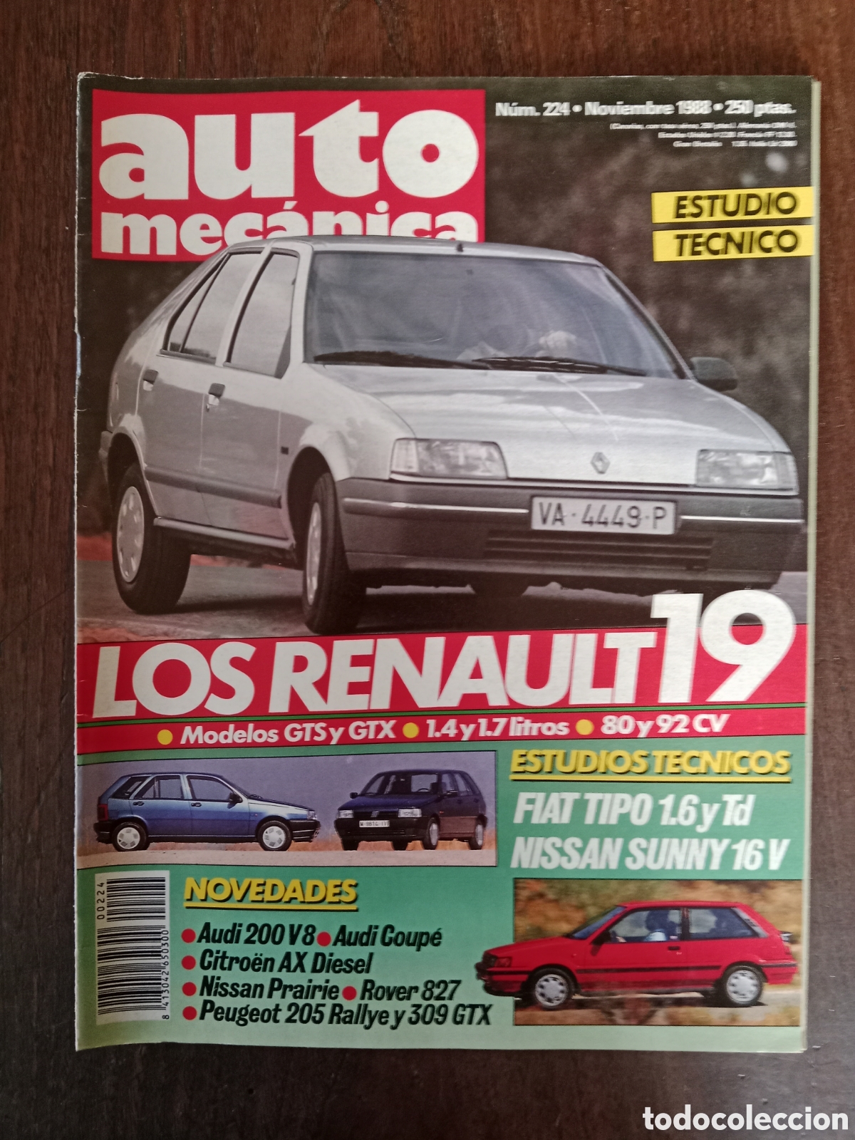 Coches: Revista auto mec&aacute;nica n. 224 de 1988 autom&oacute;vil Renault Fiat