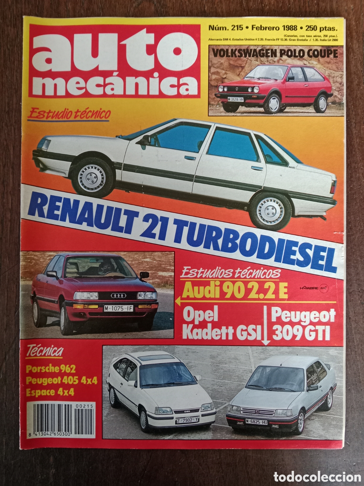 Coches: Revista auto mec&aacute;nica n. 215 de 1988 autom&oacute;vil Renault Audi