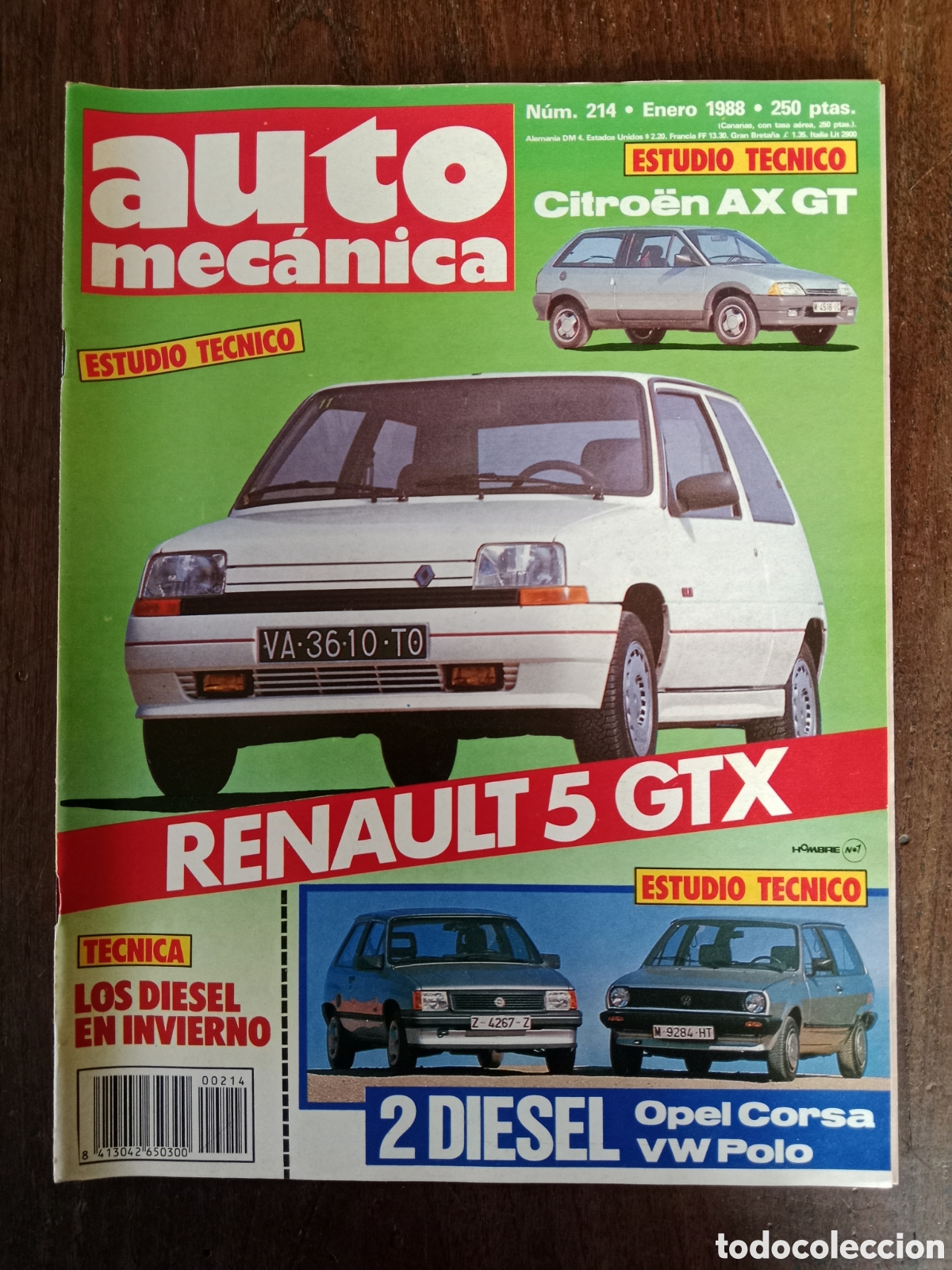 Coches: Revista auto mec&aacute;nica n. 214 de 1988 autom&oacute;vil Renault Opel Volkswagen