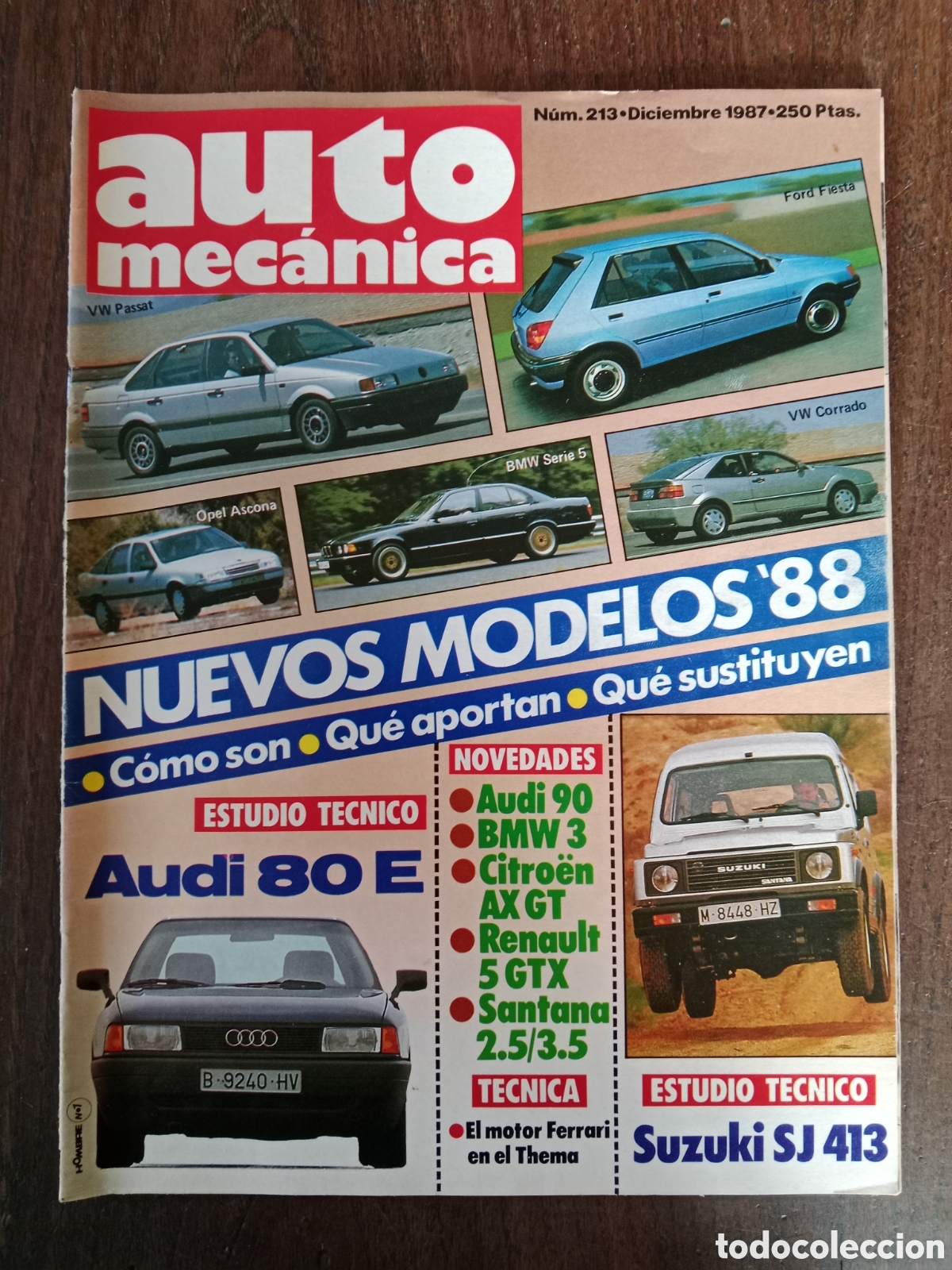 Coches: Revista auto mec&aacute;nica n. 213 de 1987 autom&oacute;vil Audi Suzuki SJ 413