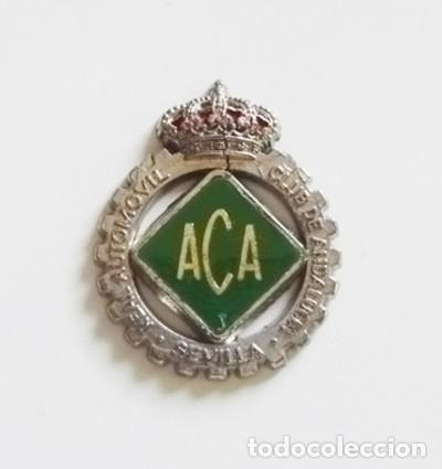 Coches: ACA ANTIGUA PLACA PEQUE&Ntilde;A - EMBLEMA DEL REAL AUTOM&Oacute;VIL CLUB DE ANDALUC&Iacute;A - SEVILLA ESCUDO TRANSPORTE