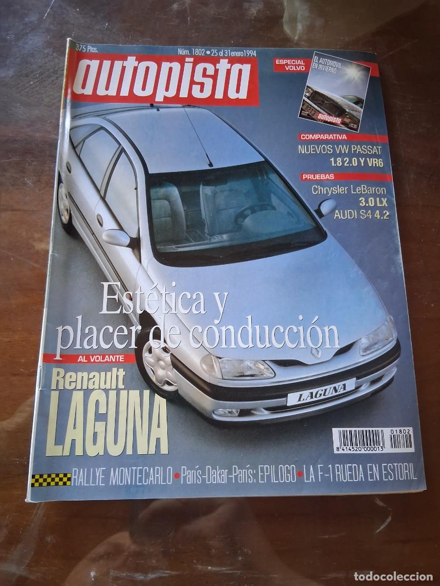 Coches: Revista coche autopista 1802 Renault Laguna Audi 100 Chrysler Lebaron Honda civic Ayrton Senna