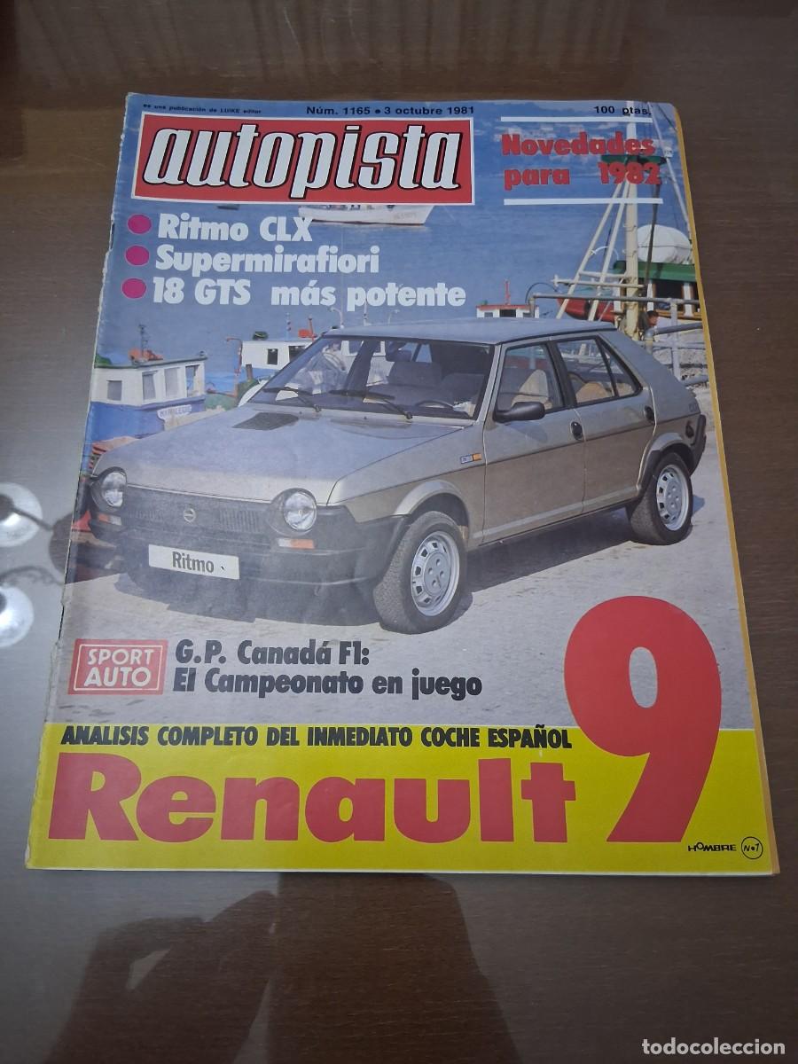 Coches: Revista coche autopista 1165 Renault 9 Seat 131 Supermirafiori Ritmo