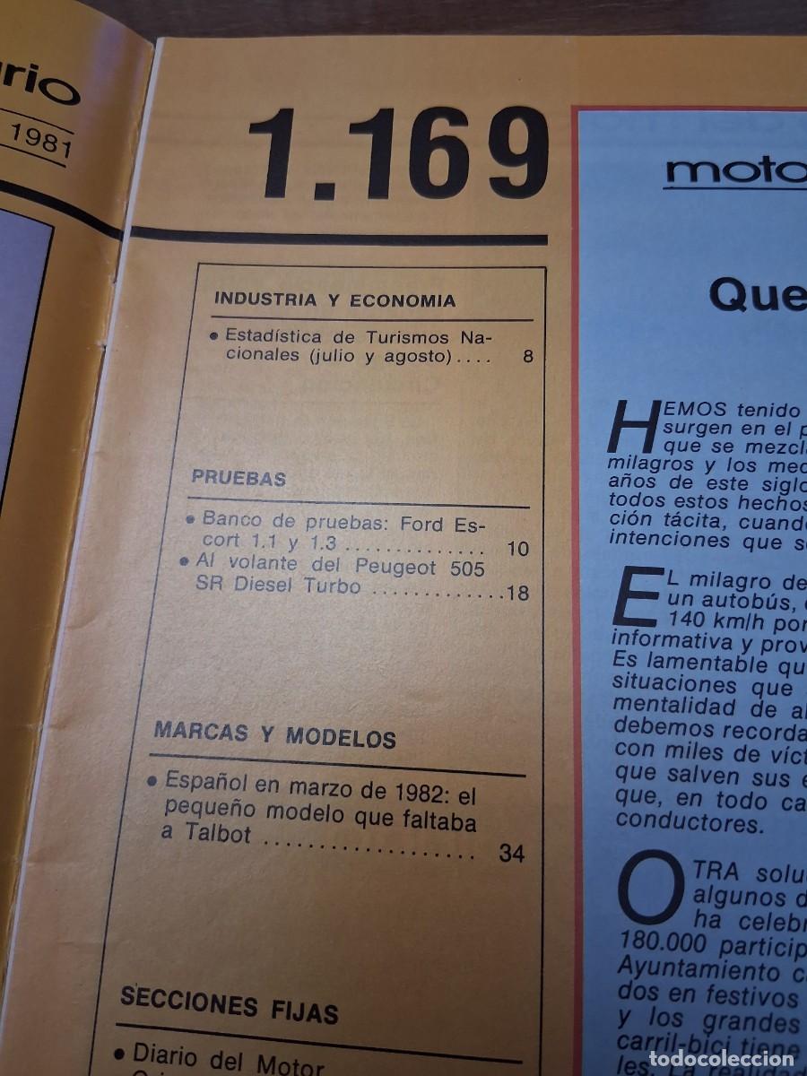 Coches: Revista coche autopista 1169 a&ntilde;o 1981 Peugeot 505 Talbot Samba Nelson Piquet
