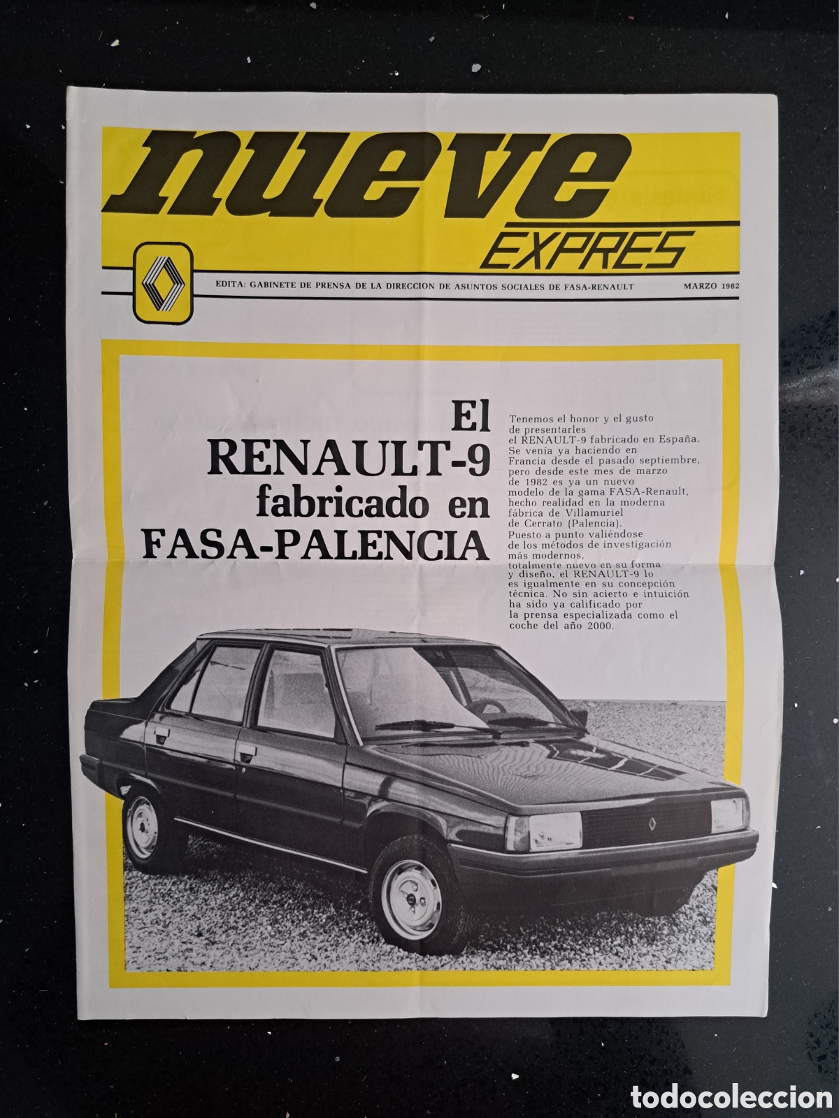 Coches: Revista Nueve Expres Marzo 1982 - Lanzamiento Renault 9 FASA Palencia - Original Colecci&oacute;n