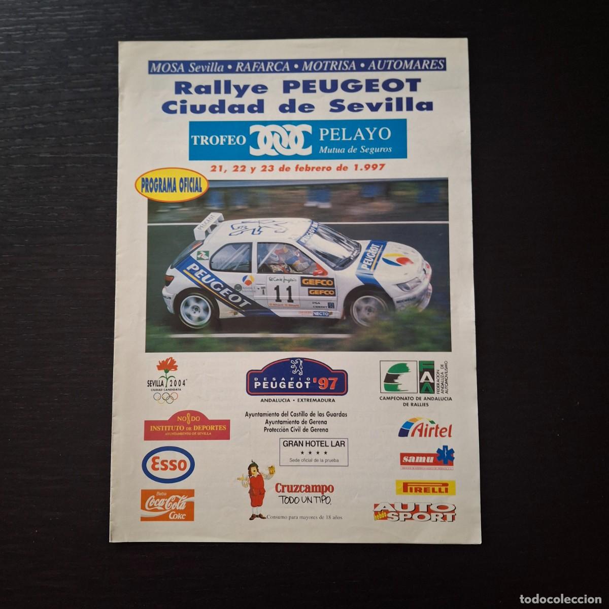 Coches: RALLYE PEUGEOT CIUDAD DE SEVILLA 1997 - FOLLETO PROGRAMA - RALLY