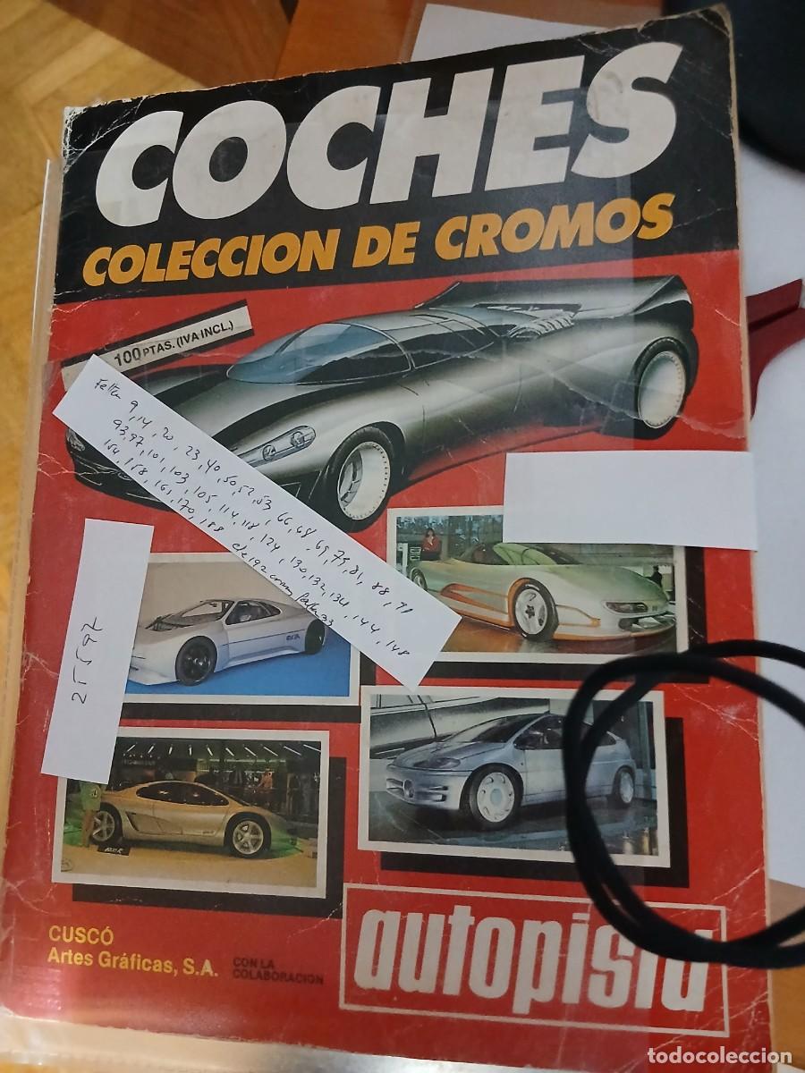 Coches: Album colecci&oacute;n de cromos AUTOPISTA. La colecci&oacute;n completa son 192 cromos en este album faltan 33 cr