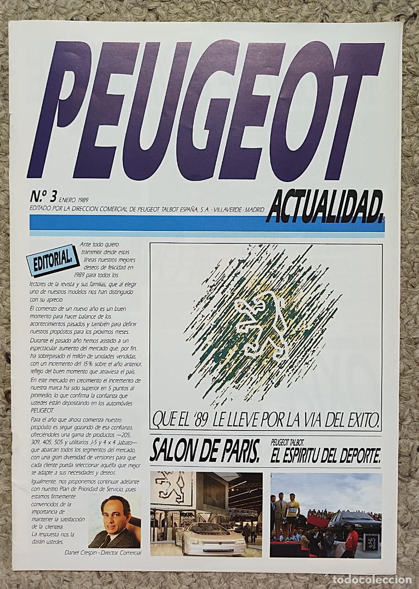 Coches: REVISTA PEUGEOT ACTUALIDAD N&ordm; 3 ENERO 1989