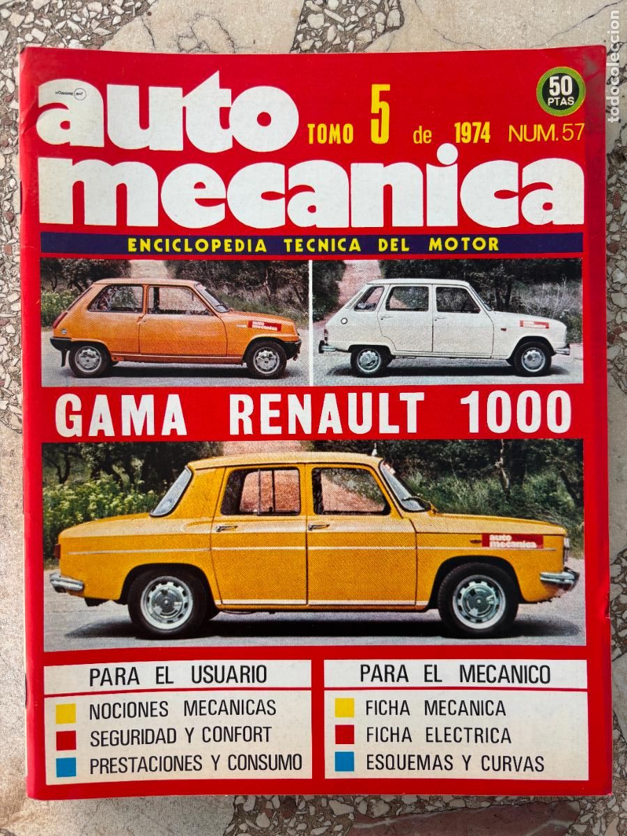 Coches: AUTO MECANICA N&ordm; 57 A&Ntilde;O 1974. GAMA RENAULT 1000. SEAT 132.