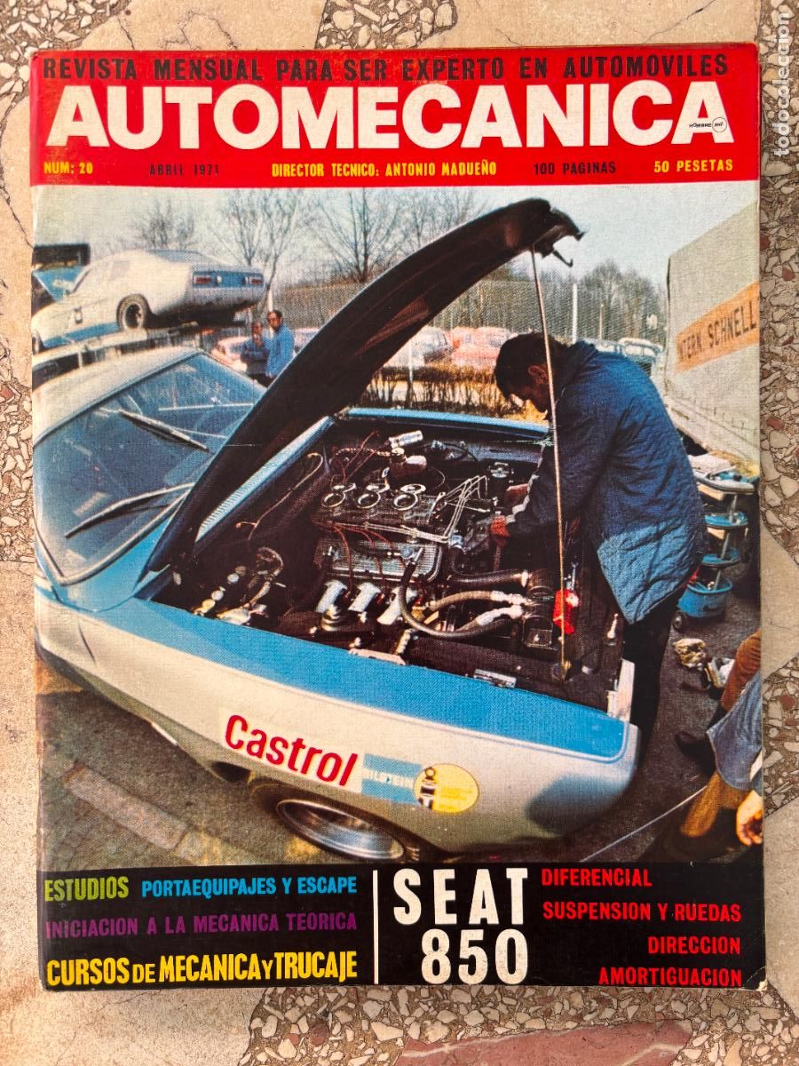 Coches: AUTO MECANICA N&ordm; 20 A&Ntilde;O 1971. SEAT 850. PORTAEQUIPAJES Y ESCAPE. CURSOS DE MEC&Aacute;NICA Y TRUCAJE.