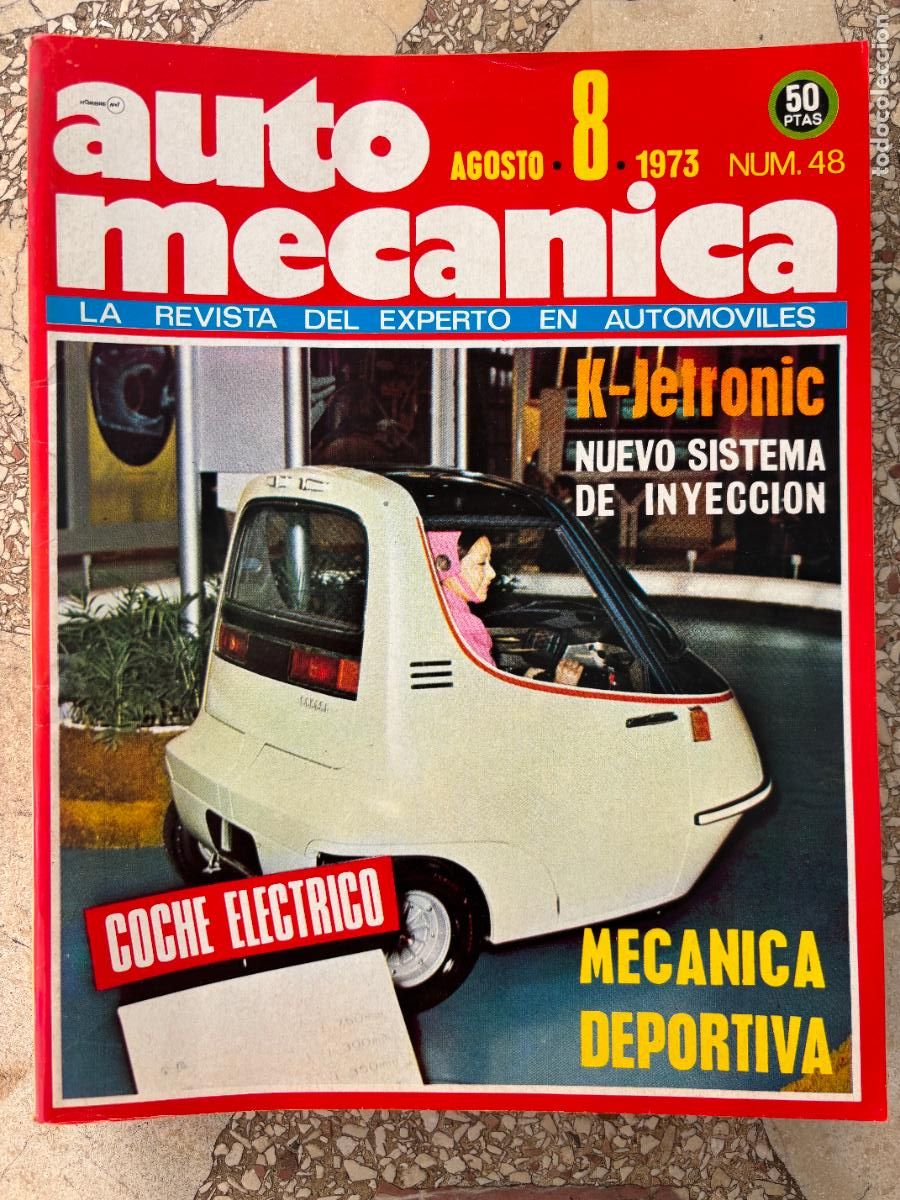 Coches: AUTO MECANICA N&ordm; 48 A&Ntilde;O 1973. COCHE EL&Eacute;CTRICO. K-JETRONIC. MEC&Aacute;NICA DEPORTIVA.SEAT 850-E.