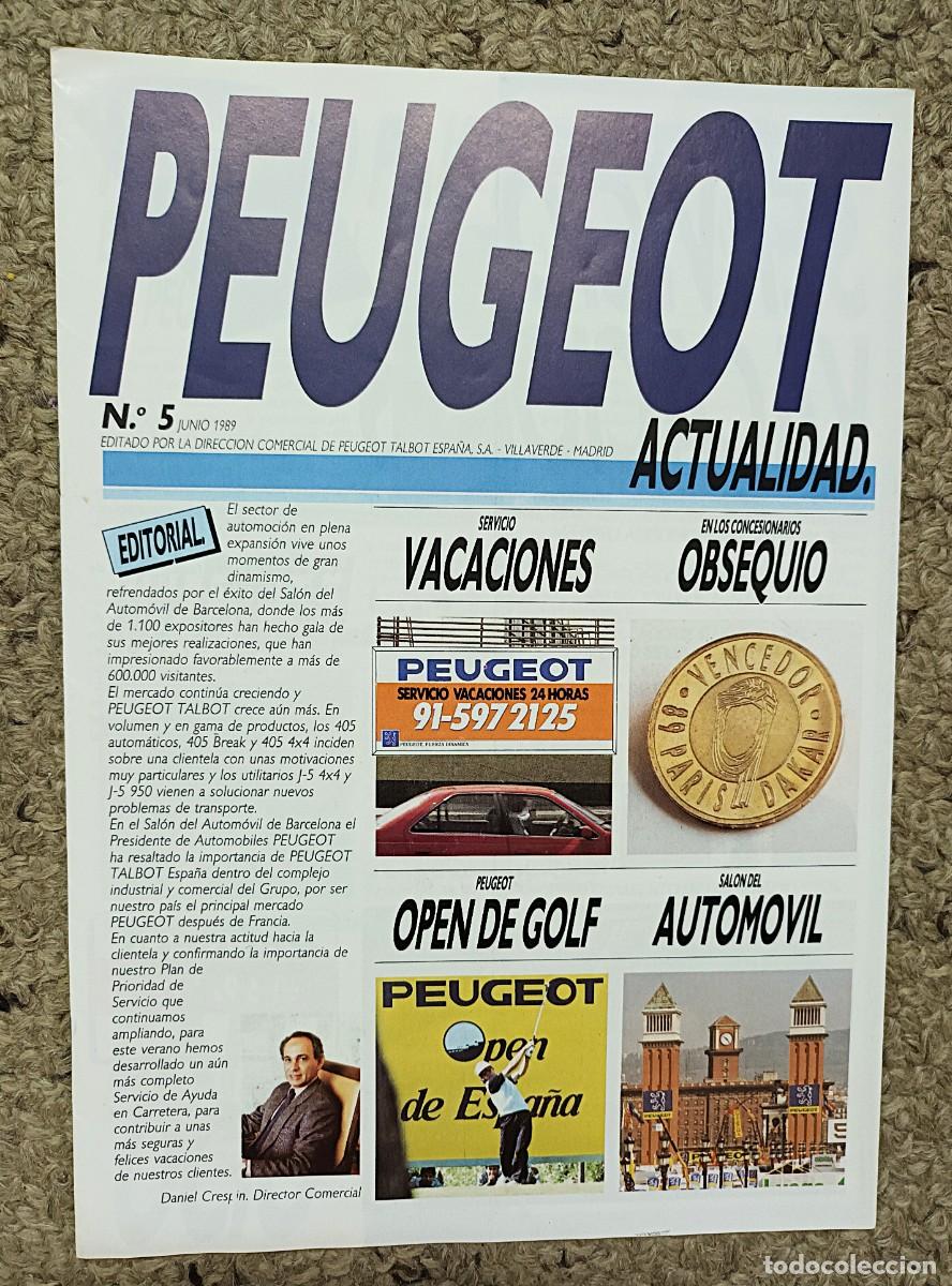 Coches: REVISTA PEUGEOT ACTUALIDAD N&ordm; 5 JUNIO 1989