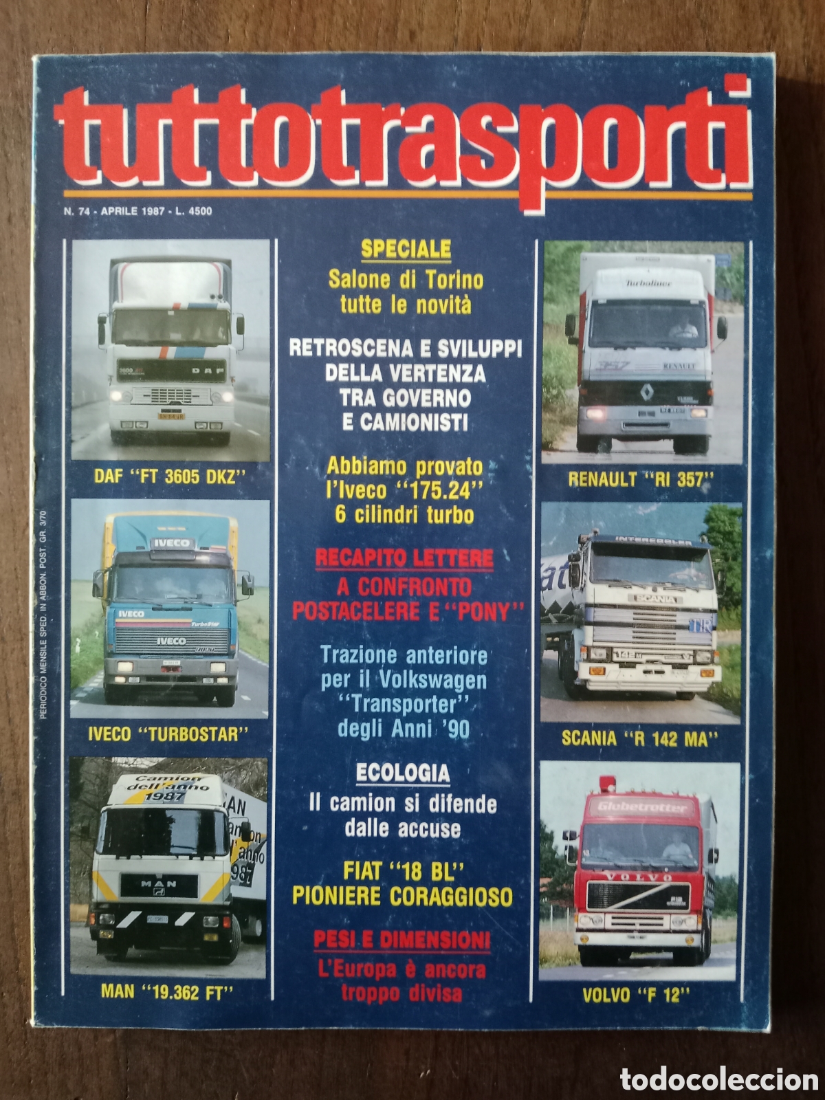 Coches: Revista tuttotransporti n. 74 de 1987 cami&oacute;n