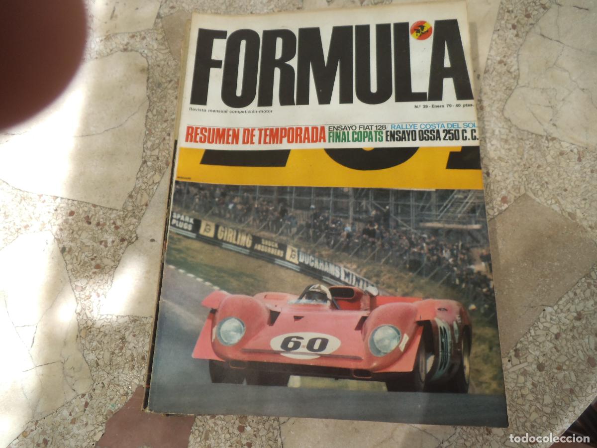 Coches: formula n&ordm; 39, ensayo fiat 128, ensayo ossa 250 c.c,final copats, resumen de temporada