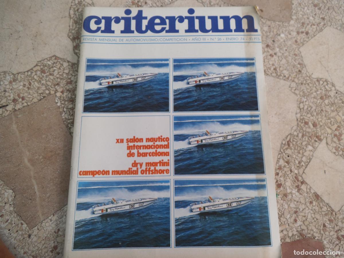 Coches: criterium n&ordm; 26, 1974, XII salon nautico internacional, dry martini campeon mundial offshore
