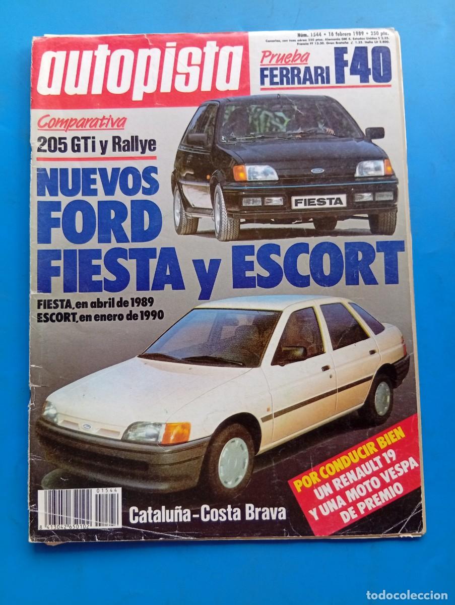 Coches: AUTOPISTA. N&ordm; 1544. A&Ntilde;O 1989. PRU: AUDI COUPE. FERRARI F 40. COMP: PEUGEOT 205 GTI Y 250 ...... LEER