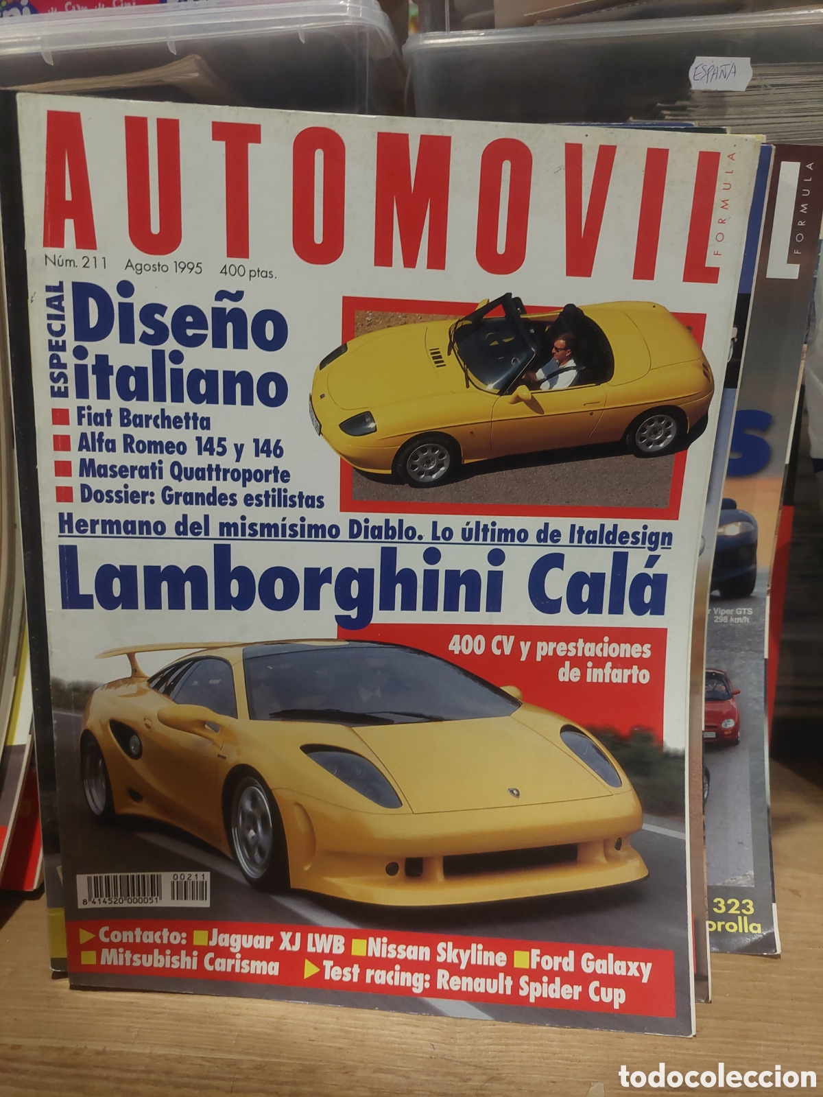 Coches: 211 AUTOM&Oacute;VIL REVISTA 1995 dise&ntilde;o italiano lombarghini cala ,jaguar xj leb,Nissan skyline,Ford galax