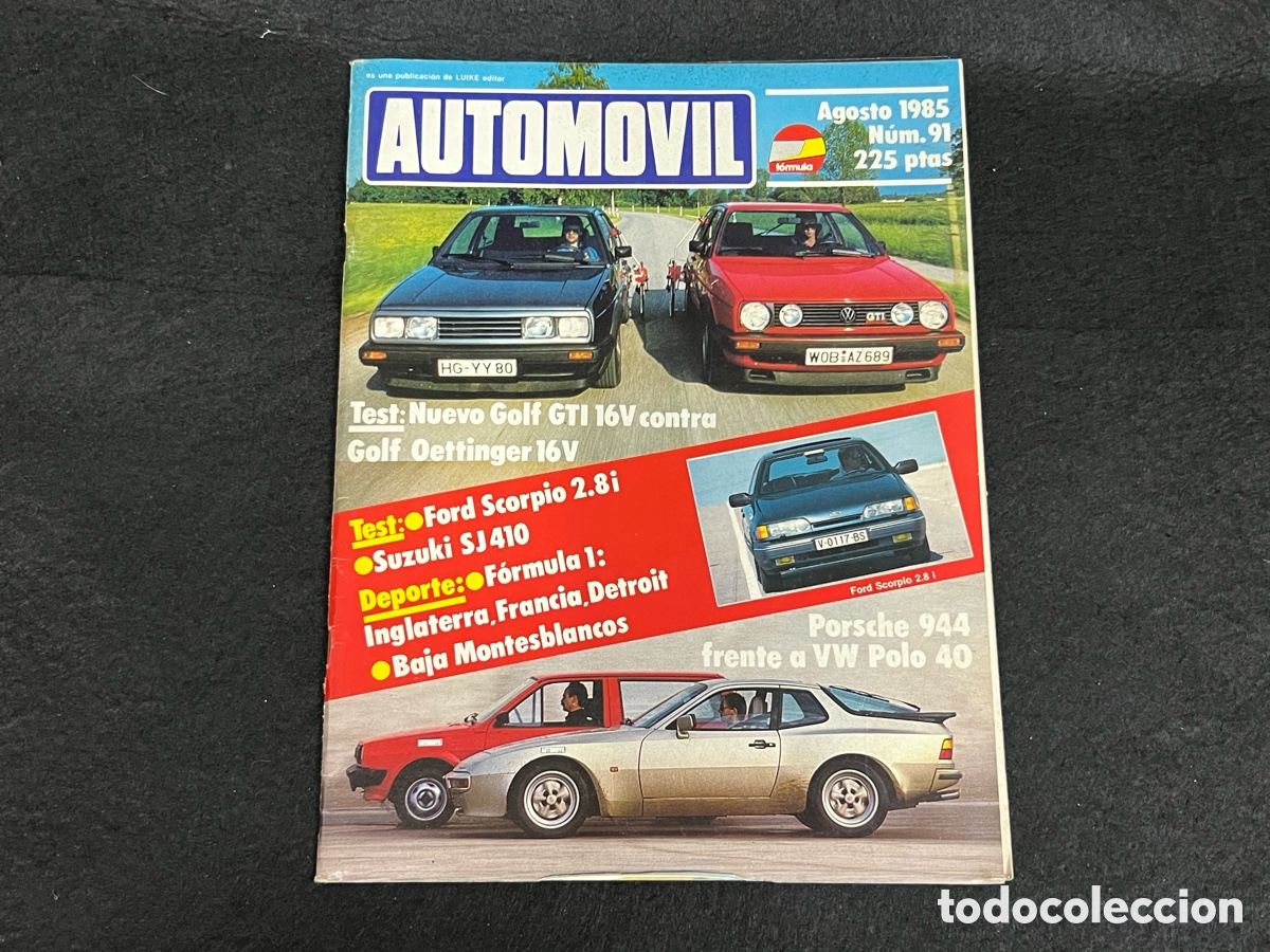 Coches: REVISTA AUTOMOVIL NUMERO 91 AGOSTO 1985 GOLF GTI 16V FORD SCORPIO VER SUMARIO.