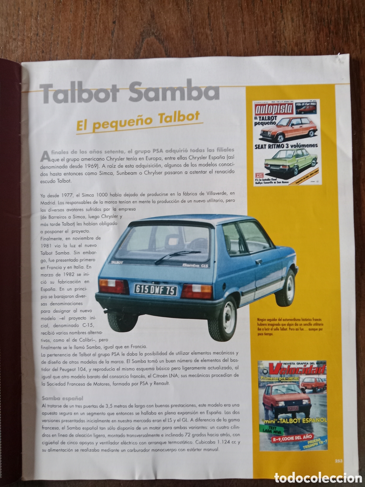 Coches: Fasc&iacute;culo autom&oacute;vil Talbot samba GL - Foto 2