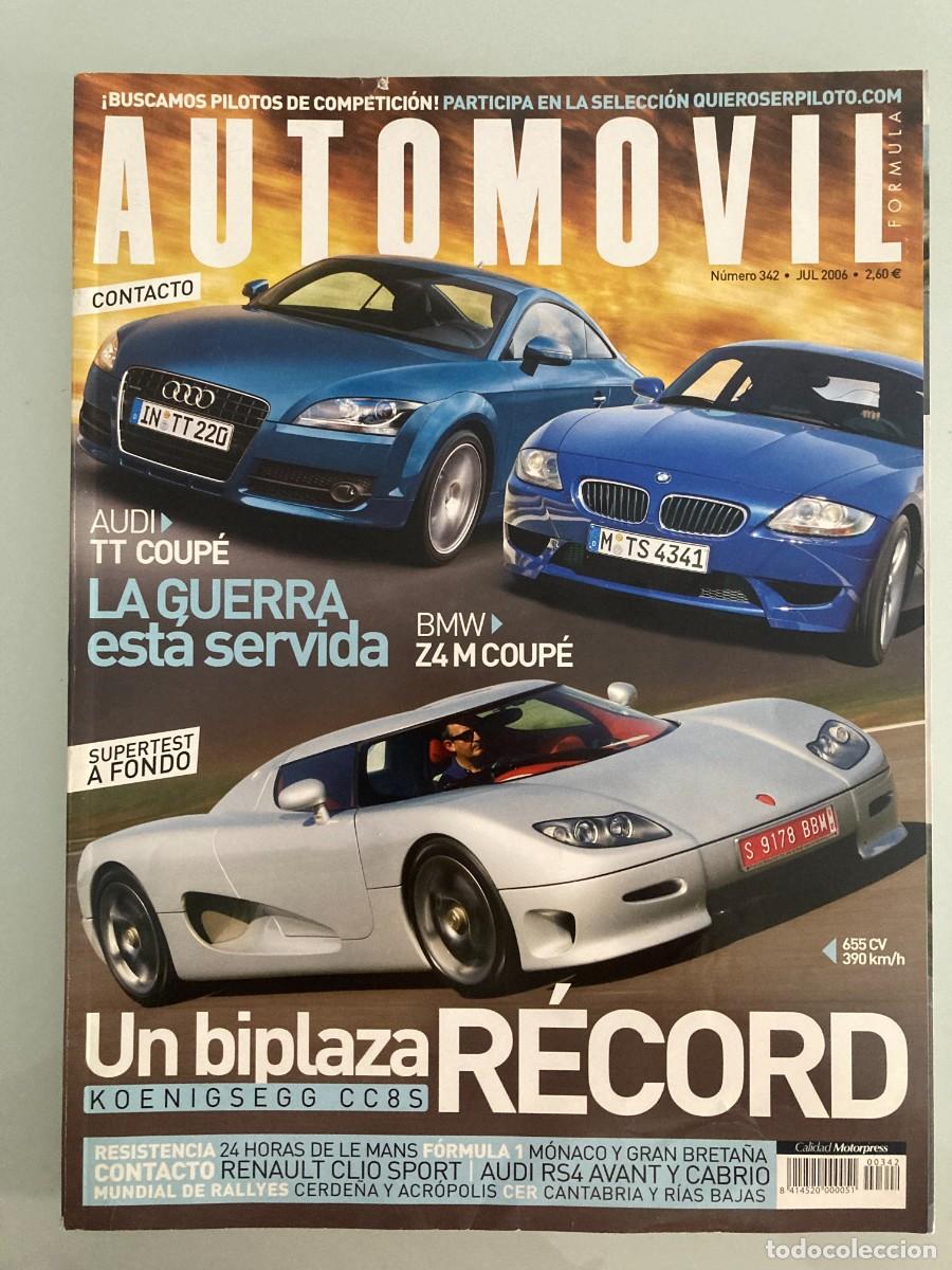 Coches: AUTOMOVIL 342 , JULIO 2006 , KOENIGSEGG CC8S , AUDI TT, BMW Z4 COUPE, LE MANS , F1 MONACO