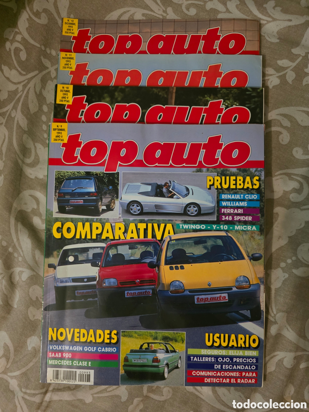 Coches: Lote 4 Revistas Top Auto (A&ntilde;o 1993 - N&uacute;meros 9, 10, 11 y 12)