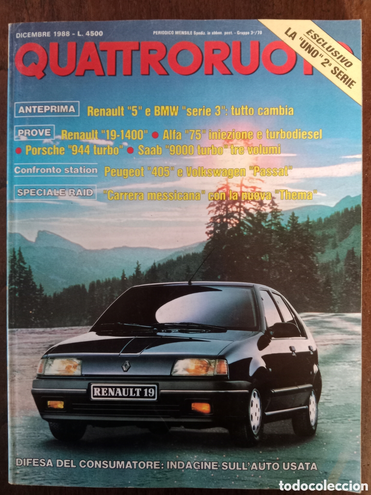 Coches: Revista quattroruote de diciembre 1988 autom&oacute;vil