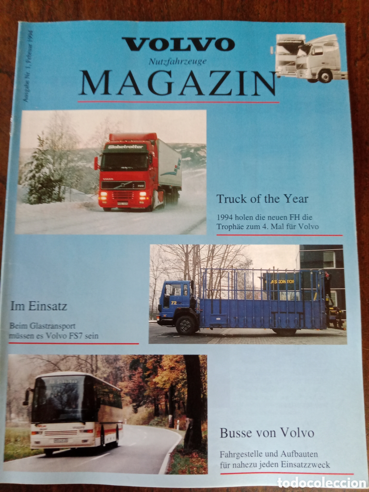 Coches: Revista magazin volvo truck n. 1 de 1994 cami&oacute;n