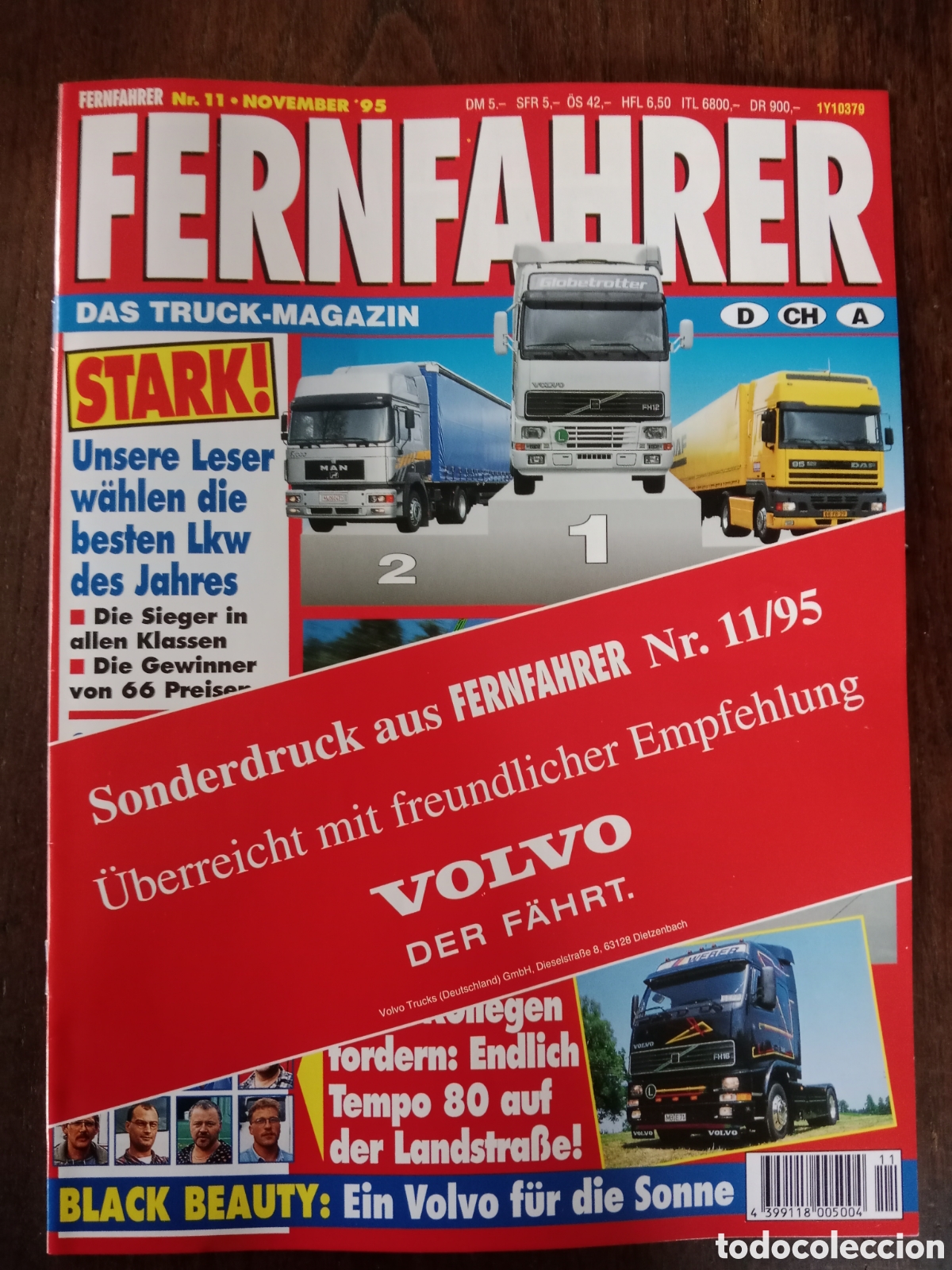 Coches: Suplemento revista Fernfahrer n. 11 de 1995 cami&oacute;n volvo