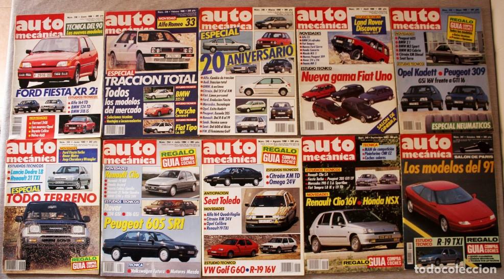 Coches: 10 Revistas AUTOMECANICA de 1990