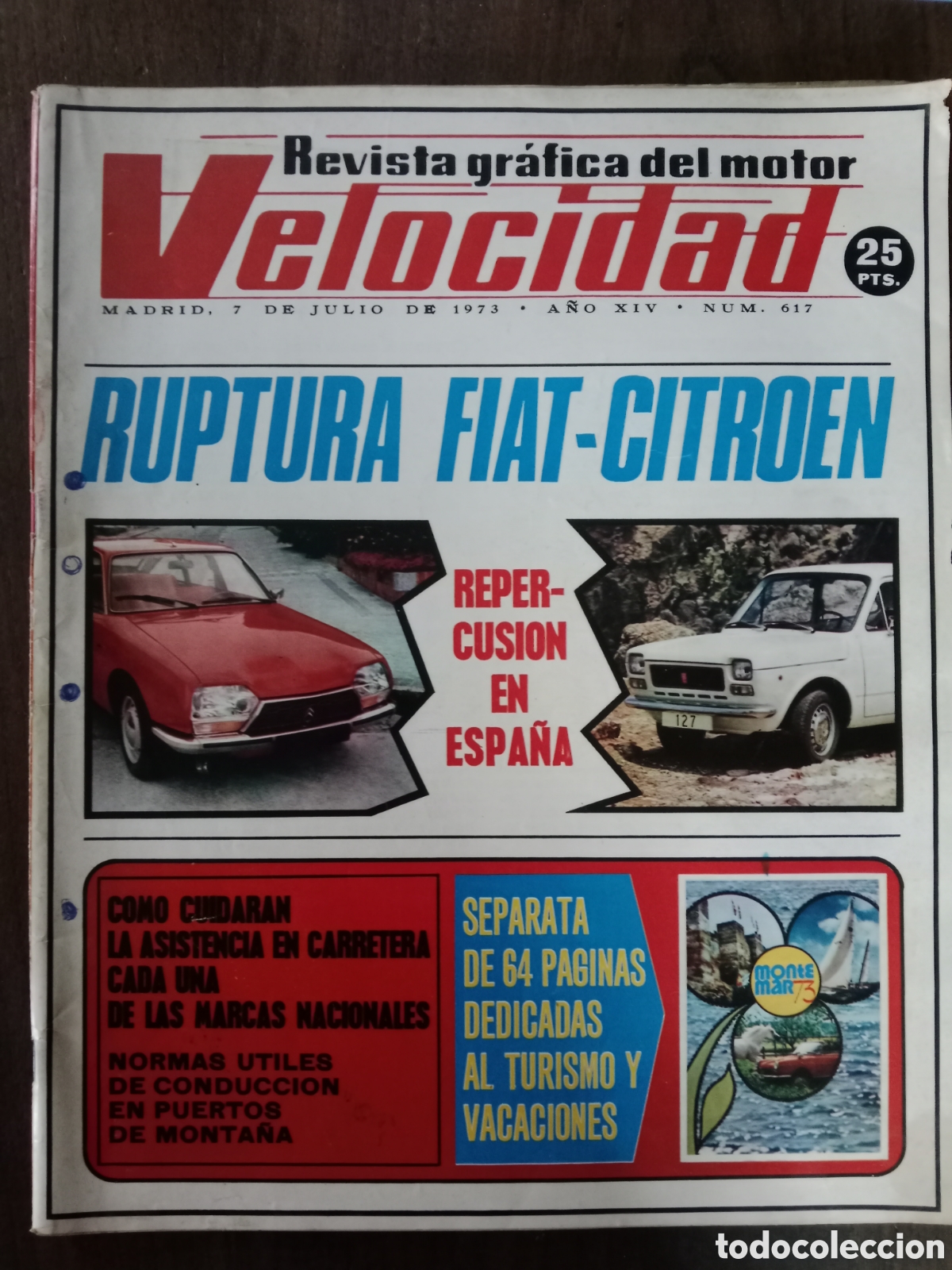 Coches: Revista velocidad n. 617 de 1973 autom&oacute;vil
