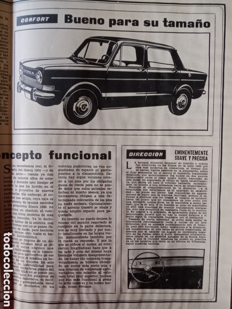 Coches: Fasc&iacute;culo autom&oacute;vil Simca 1000 gls - Foto 2