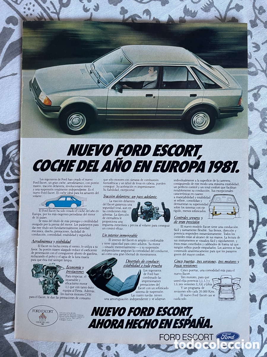 Coches: Publicidad Ford Escort 1981 / Hoja de revista