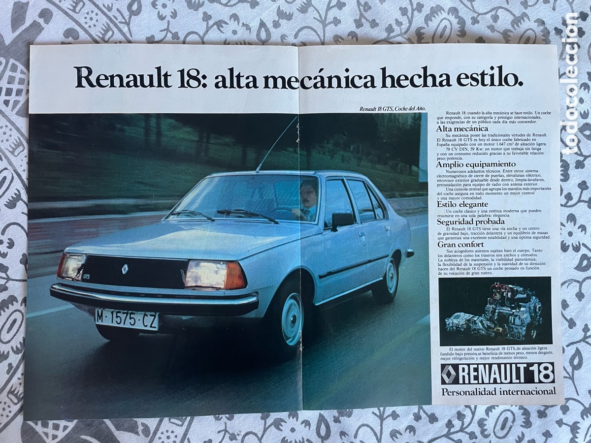 Coches: Publicidad Renault 18 GTS / Hojas de publicidad