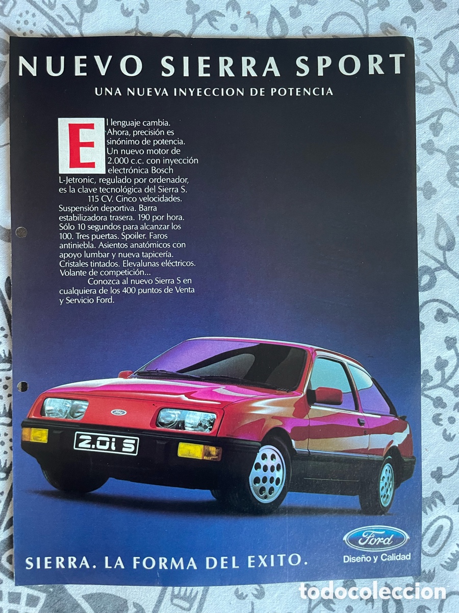 Coches: Publicidad Ford Sierra Sport / Hoja de revista