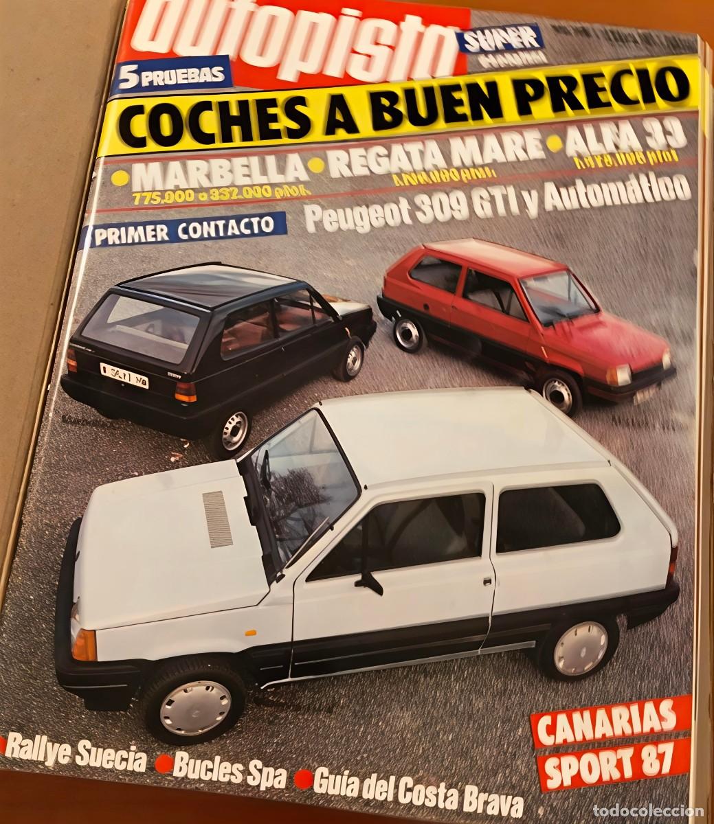 Coches: AUTOPISTA N&ordm; 1427-1439 (1986-1987) Lote 13 Revistas Originales Sin Guillotinar Peugeot 309