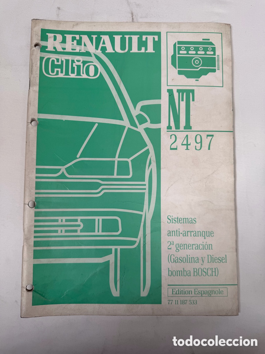 Coches: Manual Renault Clio I antiarranque NT2497 original