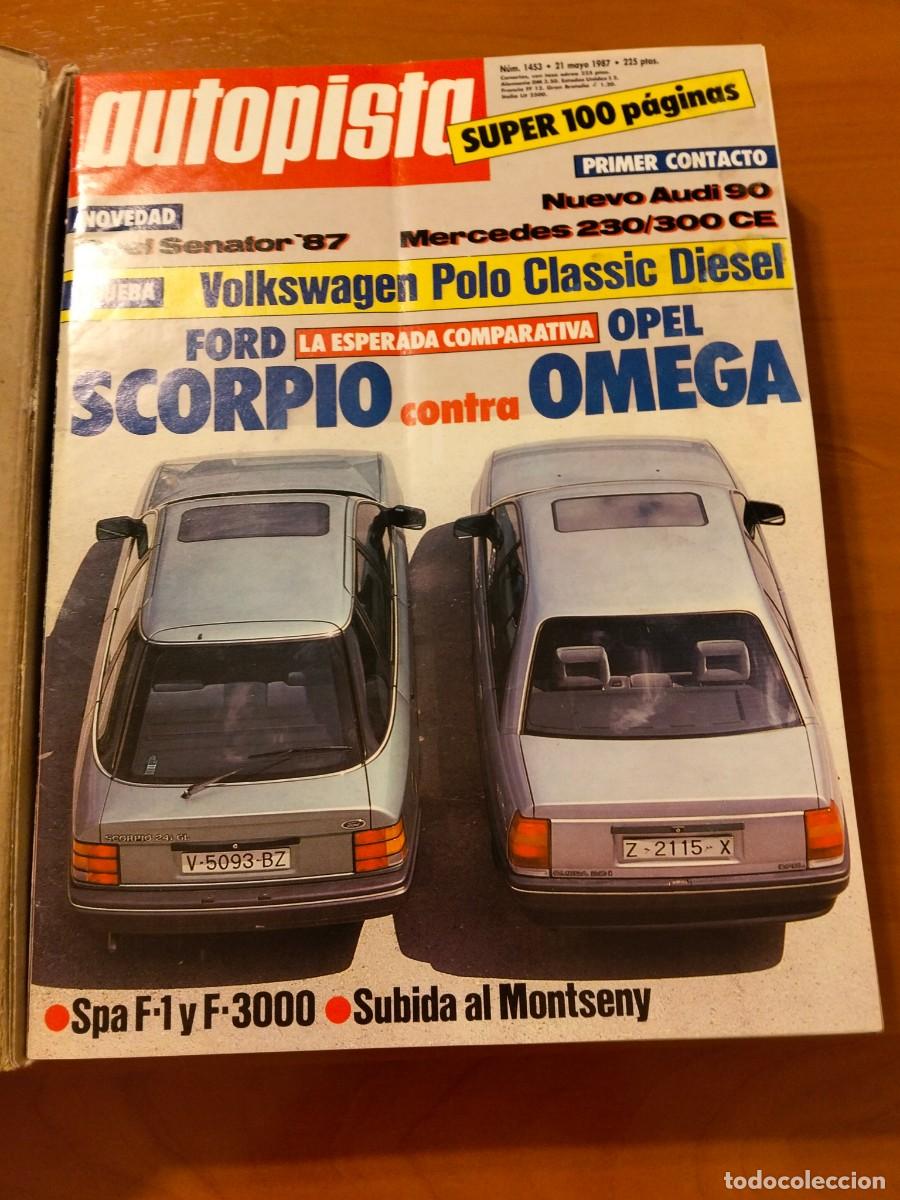 Coches: Autopista 1987. Lote 16 revistas n&ordm; 1453-1470 (falta 1468). Mayo-Septiembre. Conservadas sin guillot