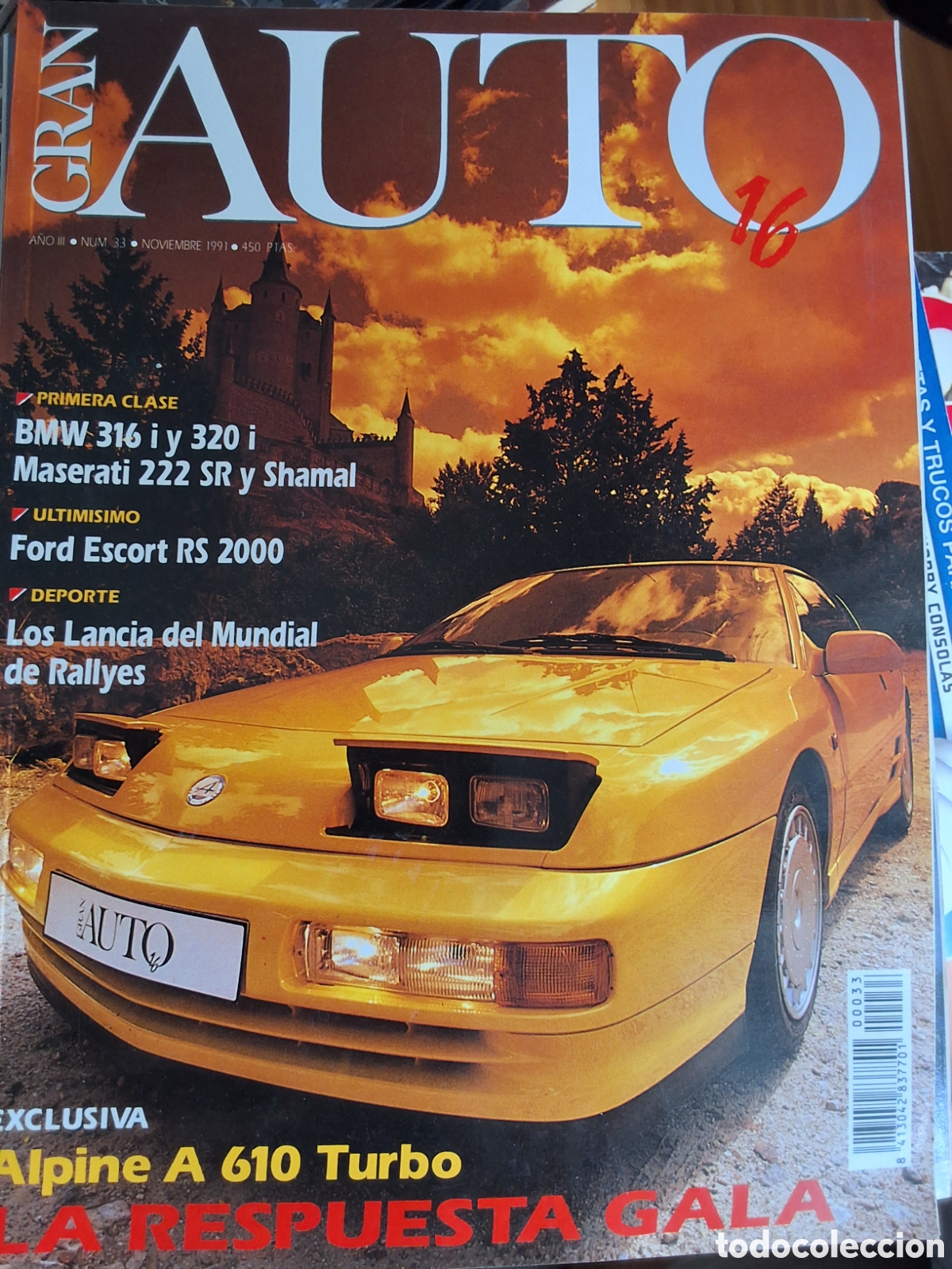 Coches: Gran auto 16 revista coches n&uacute;mero 33 a&ntilde;o 1991/11