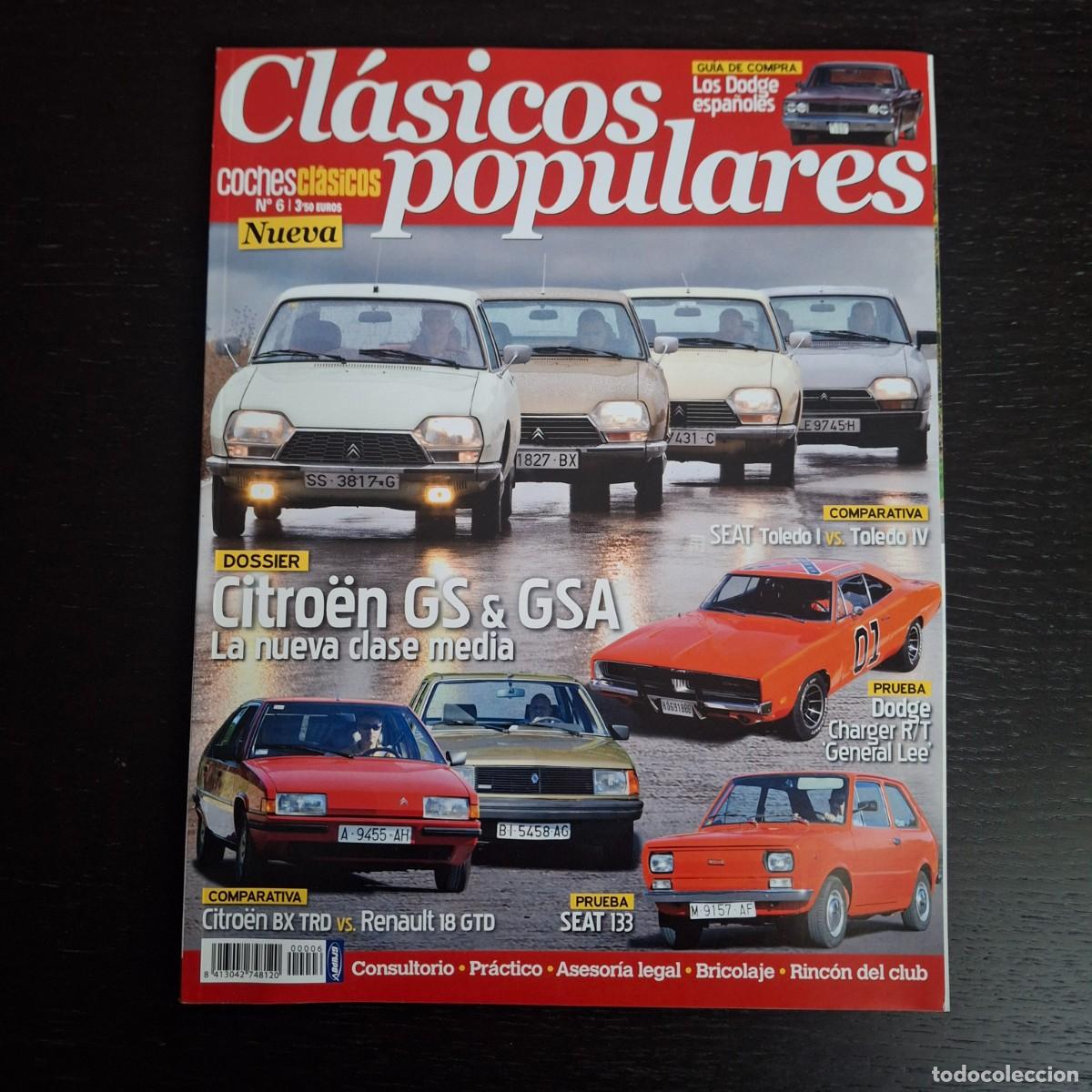 Coches: CLASICOS POPULARES N&ordf; 6 - CITROEN GS GSA BX RENAULT 18 GTD SEAT 133 TODLEDO DODGE DART 3700 CHARGER