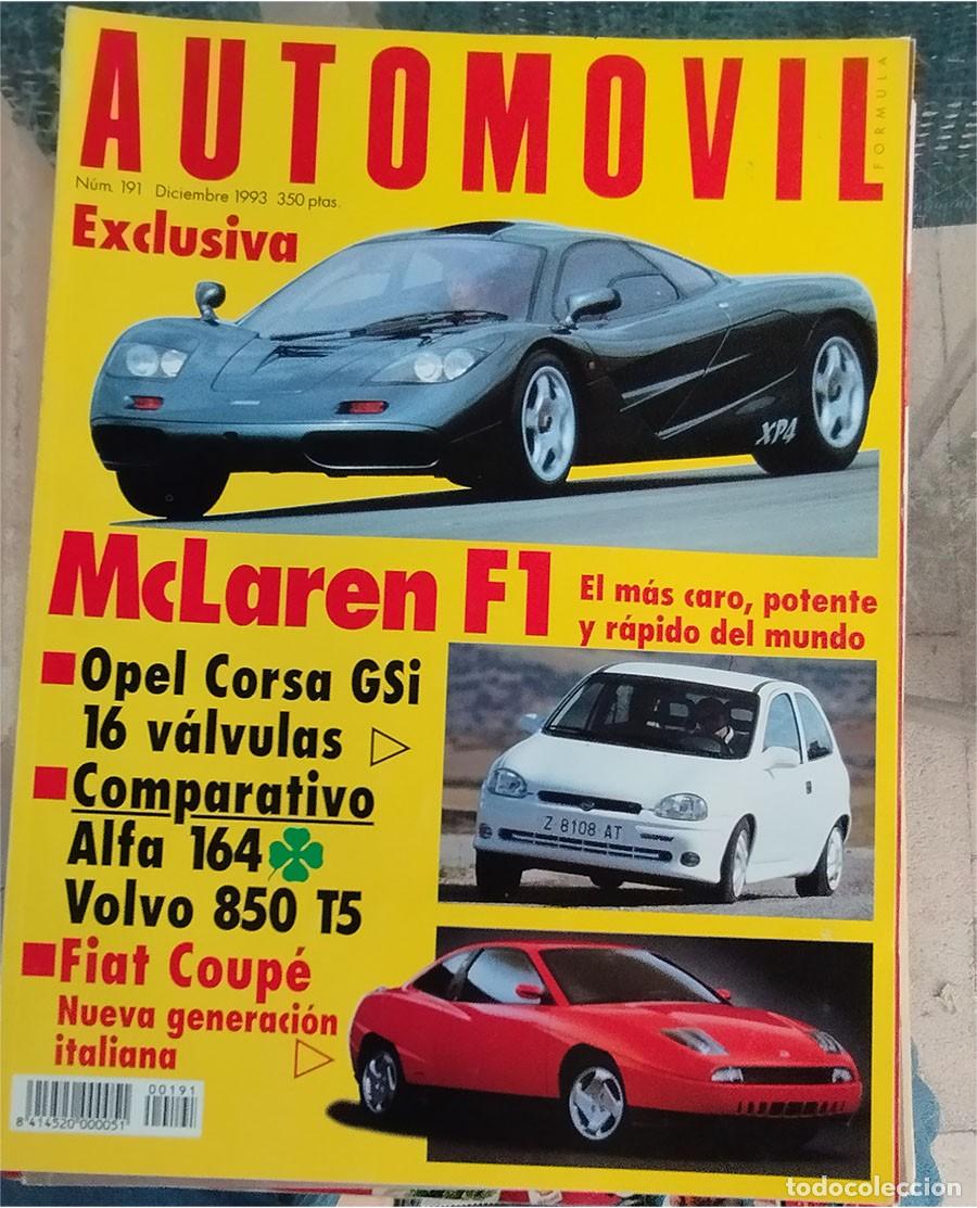Coches: AUTOMOVIL N.&ordm; 191 1993 MCLAREN F1 OPEL CORSA GSI 16 VALVULAS FIAT COUPE 146 PAGINAS