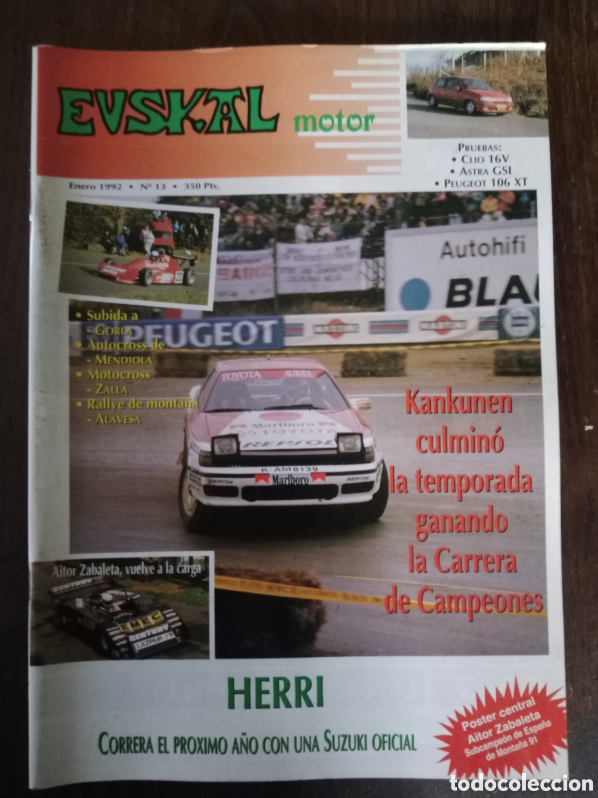 Coches: Revista Euskal motor n. 13 de 1992 autom&oacute;vil