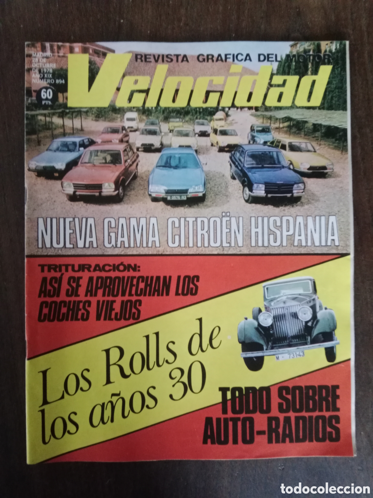 Coches: Revista velocidad n. 894 de 1978 autom&oacute;vil Citroen rolls