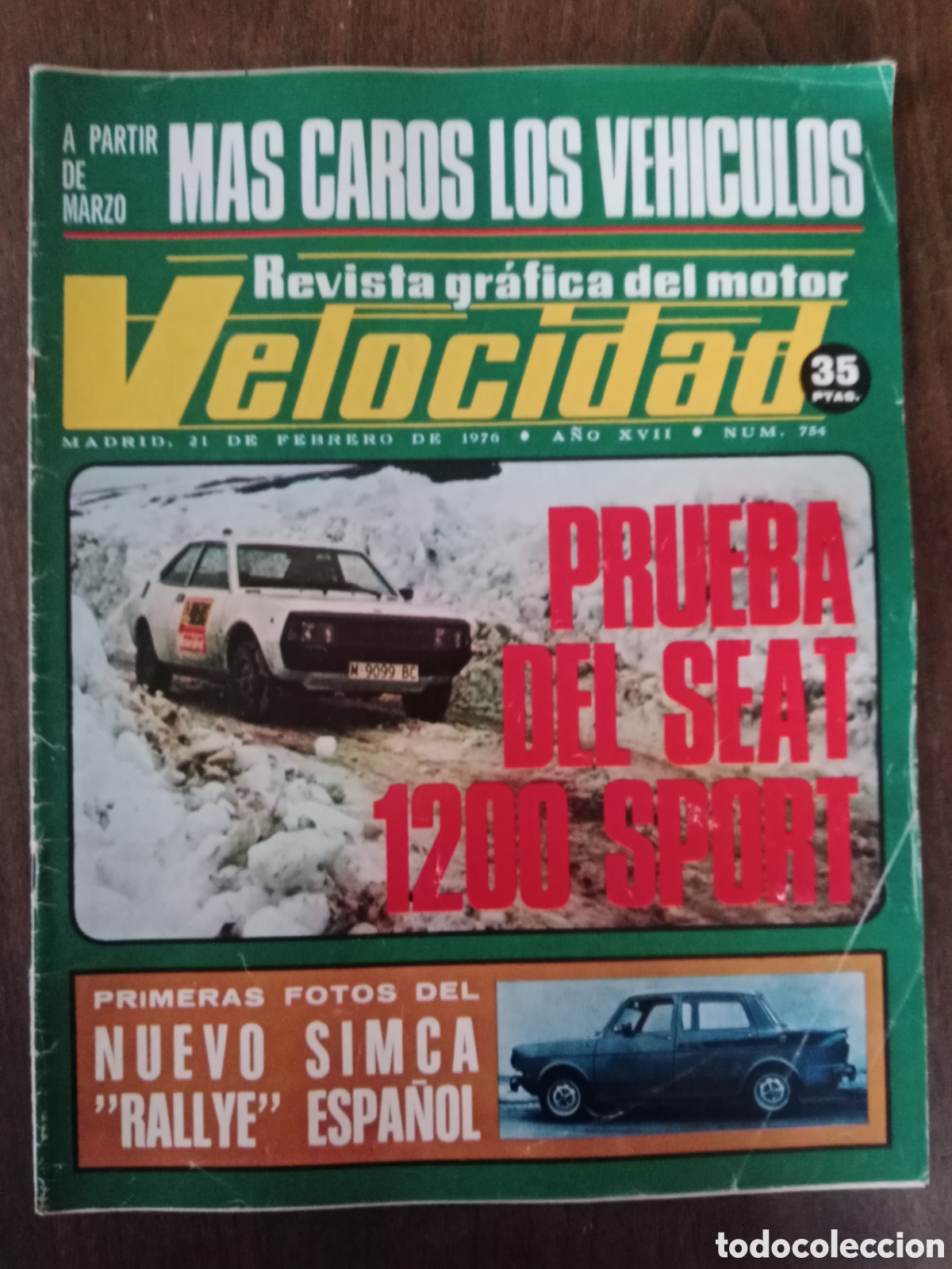 Coches: Revista velocidad n. 754 de 1976 autom&oacute;vil Seat