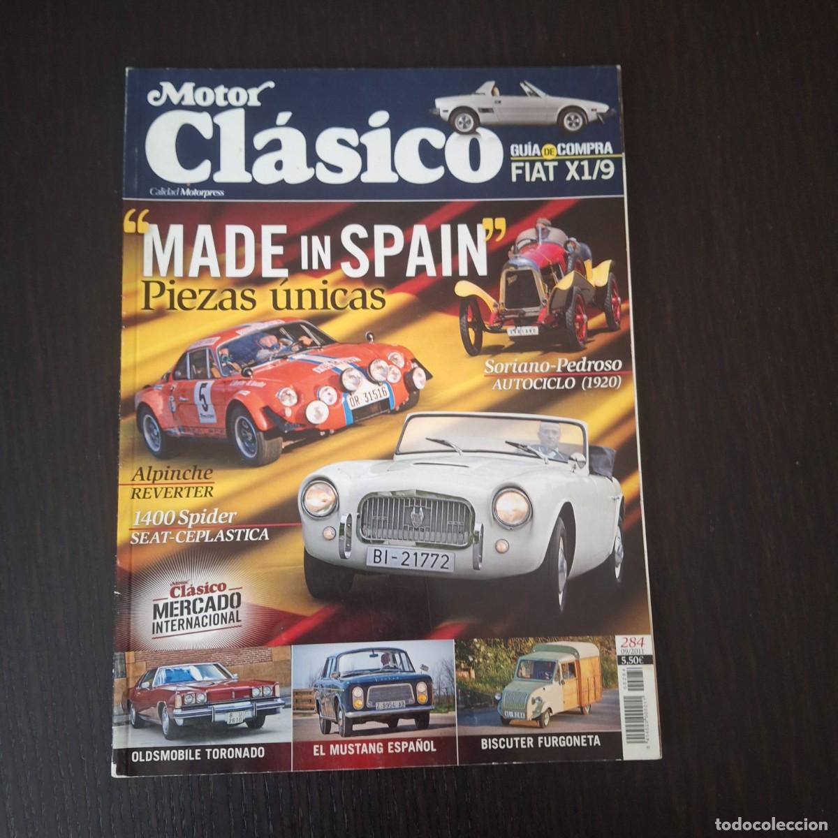 Coches: MOTOR CLASICO N&ordm; 284 - ALPINCHE REVERTER RENAULT ALPINE SEAT 1400 SPIDER SORIANO BISCUTER FIAT X1/9