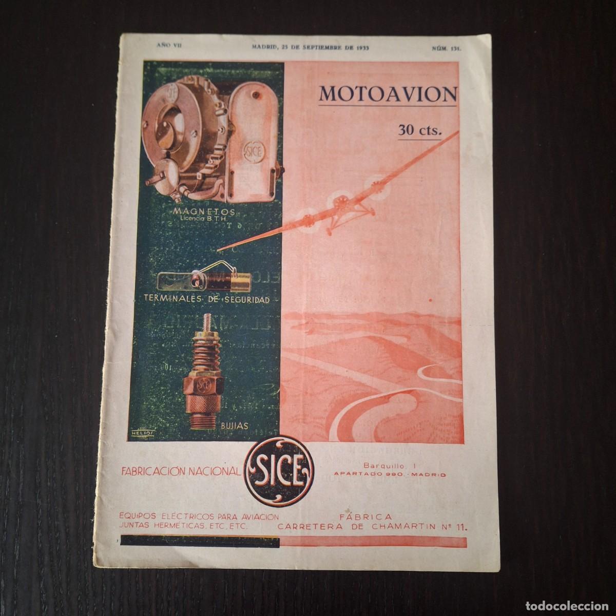Coches: MOTOAVION N&ordm; 131 - REVISTA MOTOR AUTOMOVILISMO Y AVIACION - A&Ntilde;O 1933