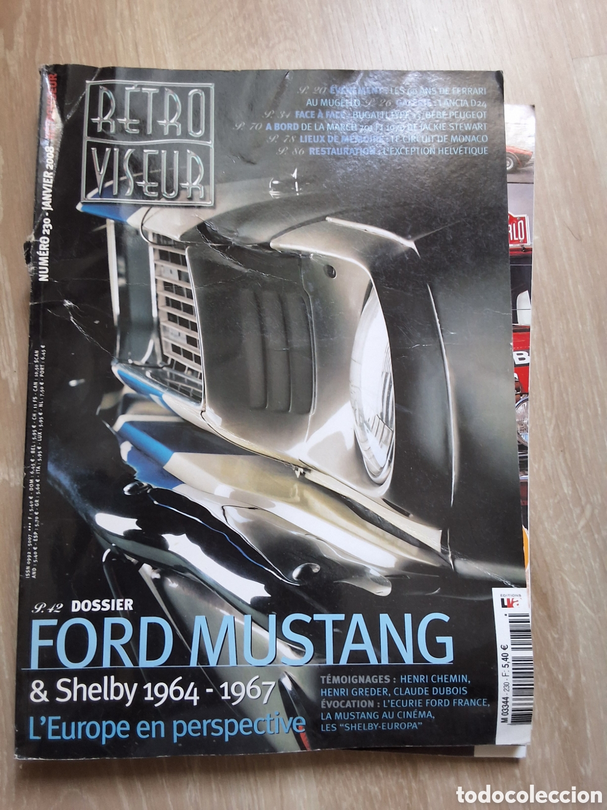 Carros: Retro viseur revista coches francesa a&ntilde;o 2008/1 dossier Ford mustang
