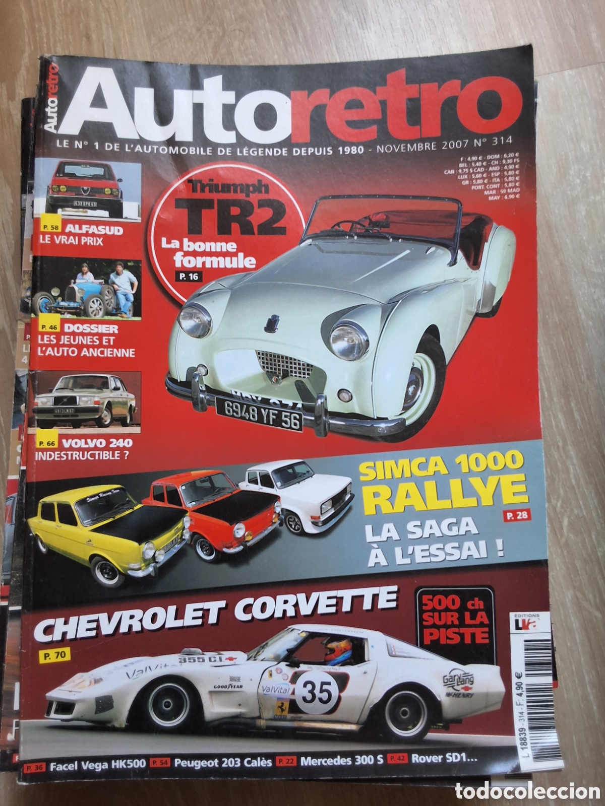 Carros: Auto retro revista coches francesa a&ntilde;o 2007/11 TR2 Simca 1000 Corvette