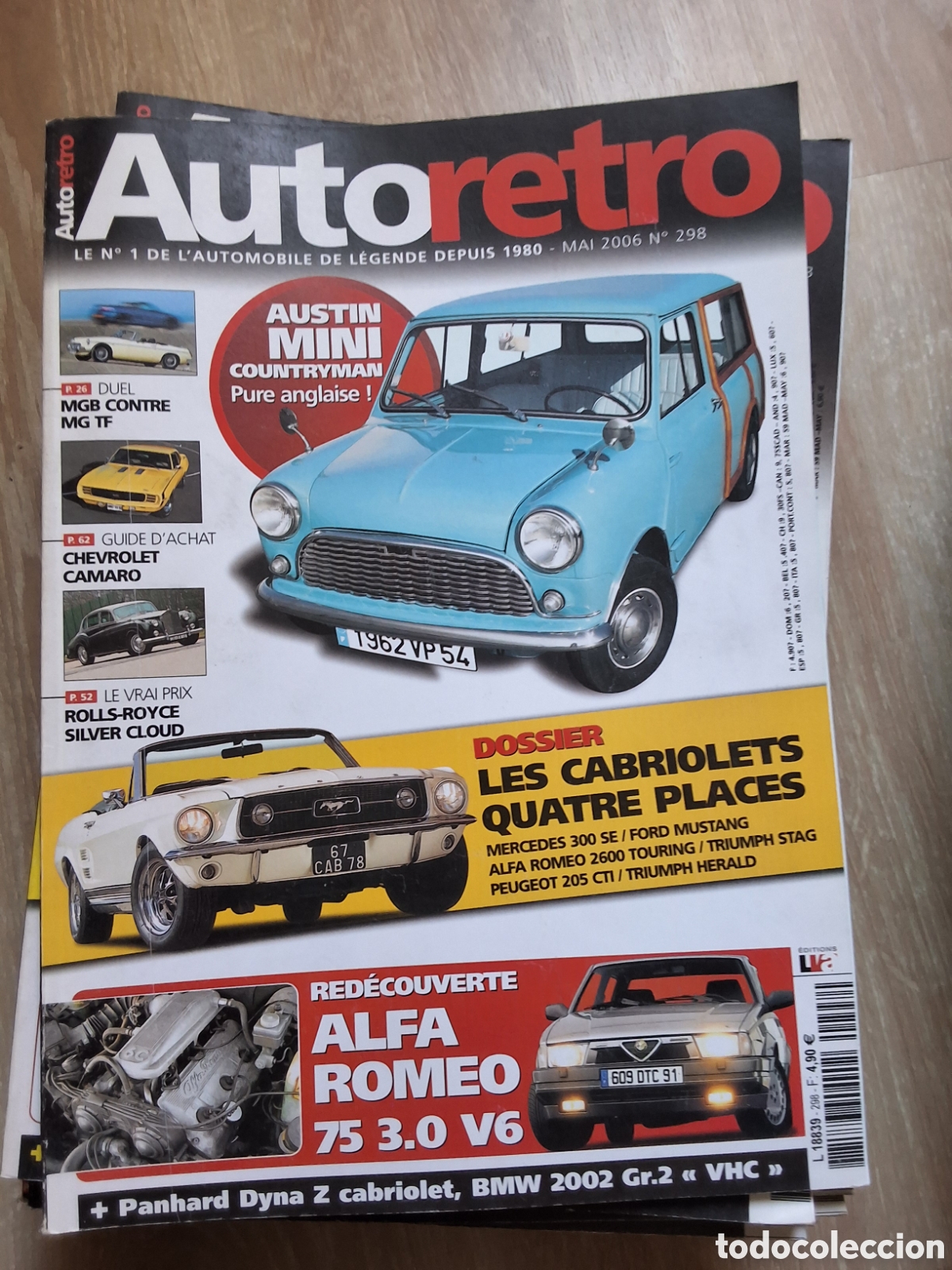 Carros: Auto retro revista coches francesa a&ntilde;o 2006/5 Austin mini Alfa romeo Descapotables