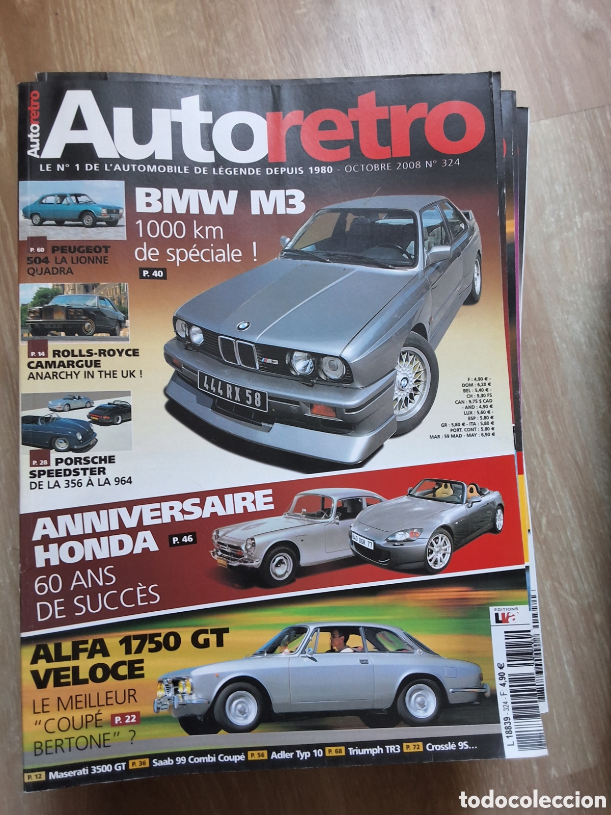 Carros: Auto retro revista coches francesa a&ntilde;o 2008/10 BMW M3 Honda Alfa 1750