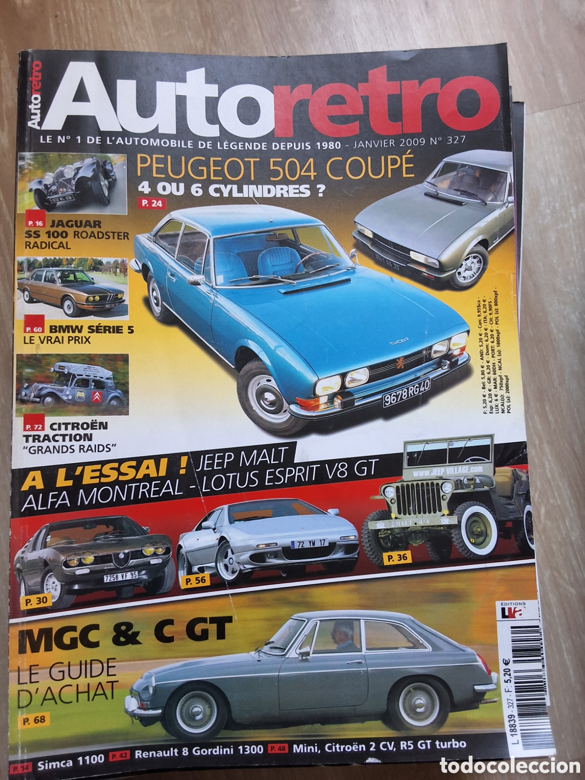 Carros: Auto retro revista coches francesa a&ntilde;o 2009/1 Peugeot 504 coupe MGC